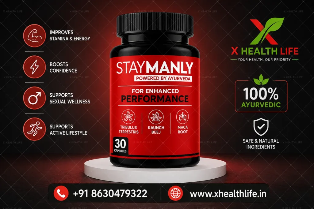 Stay Manly 30 Capsule for Men Ayurvedic Wellness Supplement Bottle