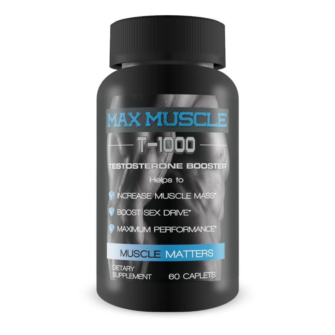 Max Muscle T-1000 Testosterone Booster – Stamina & Strength Formula Max Muscle T-1000 Testosterone Booster 60 Capsules – Natural stamina, strength, and vitality booster for men