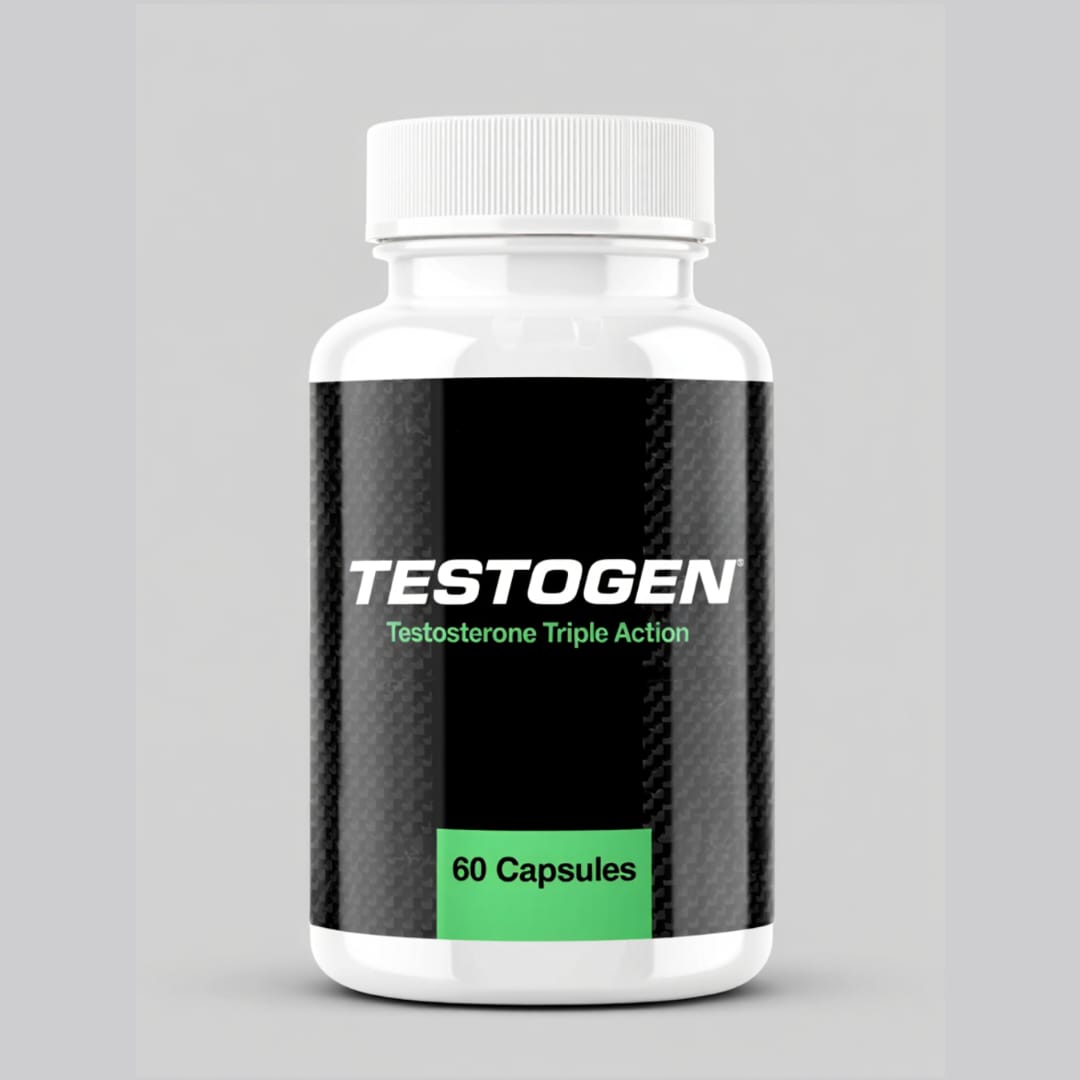 Testogen Testosterone Triple Action 60 Capsules – Boost Strength & Energy Testogen Testosterone Triple Action 60 Capsules – Natural testosterone booster for stamina, strength, and vitality