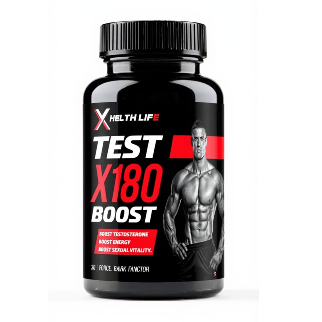 Test X180 Boost – Natural Testosterone & Vitality Support Test X180 Boost 30 Capsules – Herbal Testosterone, Stamina & Energy Booster for Men