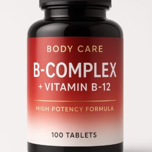B-Complex + Vitamin B12 100 Tablets – Energy, metabolism, and nerve health supplement