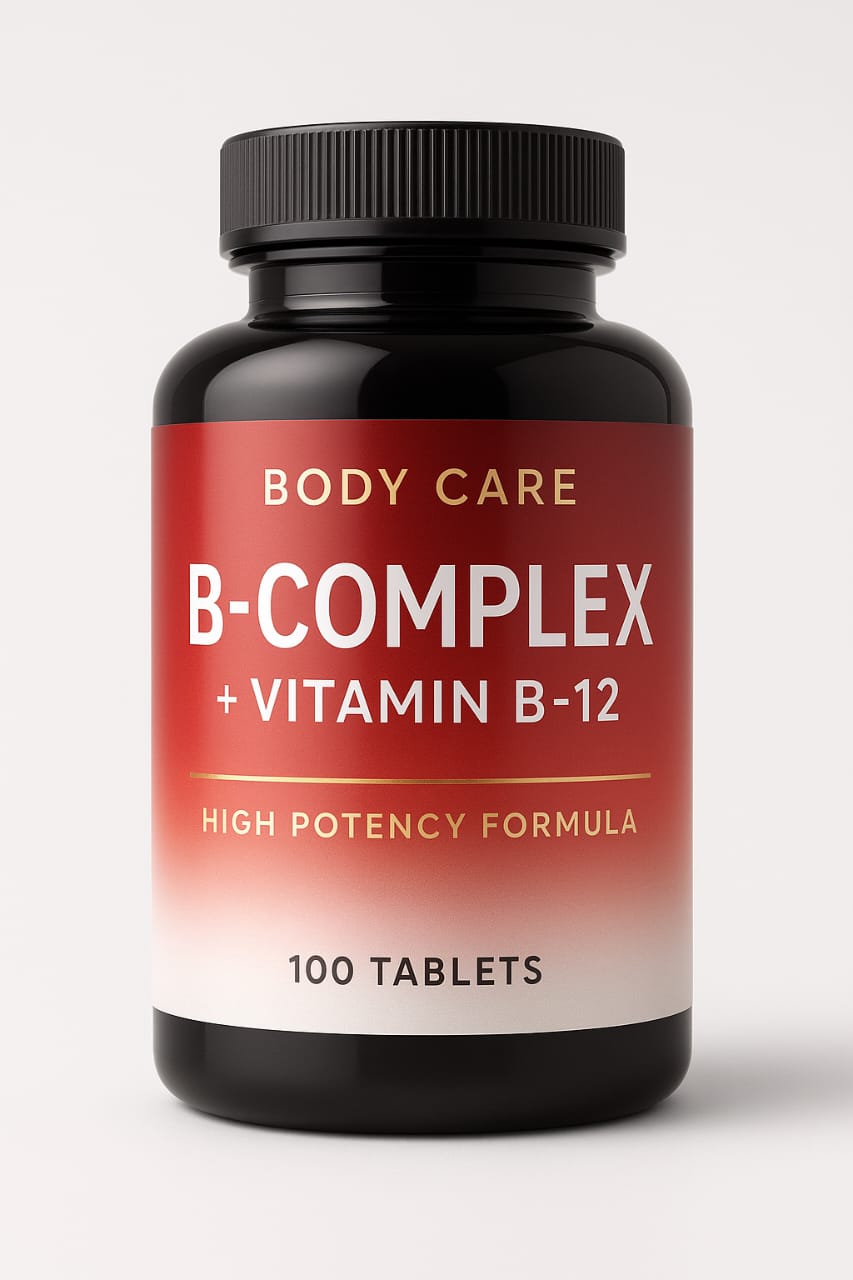 B-Complex + Vitamin B12 Tablets – Energy & Nerve Support B-Complex + Vitamin B12 100 Tablets – Energy, metabolism, and nerve health supplement